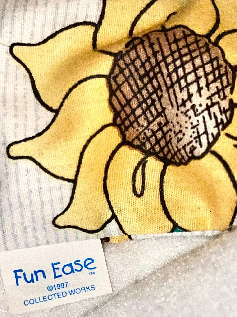 Vintage 1997 Fun Ease Sunflower Plush Sleeping Bag & Matching Pillow for Dolls